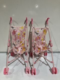 2 X KIDS TOY PINK PUSHCHAIR