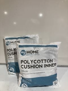 2 X MY HOME QUALITY & STYLE POLYCOTON CUSHION INNER 46CM