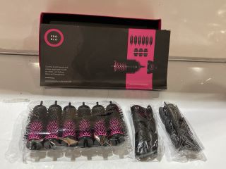 3 X PRO BLO CURLME BRUSH STARTER SET 6 BRUSH BARRELS TO INCLUDE PRO BLO 'WRAP' ME MICROFIBRE HAIR TOWEL WRAP