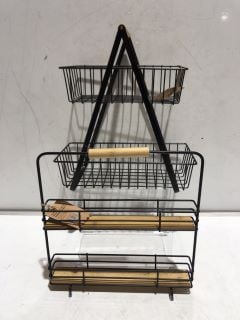 QTY OF HOUSEHOLD ITEMS TO INCLUDE URBANIST TWO TIER SPICE RACK WITH BAMBOO HANDLE