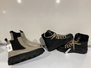 SHOE THE BEAR AGDA BLACK WL BK SIZE 6 & SHOE THE BEAR TOVE CHELSEA BEIGE TBE SIZE 7 TOTAL RRP £124