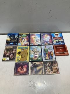 QTY OF DVDS TO INCLUDE DISNEY CINDERELLA MOVIE