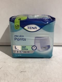 QTY OF HYGIENE PRODUCTS TO INCLUDE TENA PROSKIN SUPER PANTS SIZE L