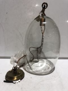 NKUKU OTORO GLASS PENDANT CLEAR GLASS OVAL LARGE 48 X 31CM OP1402 RRP £250