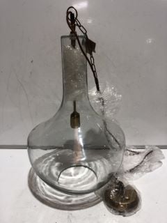 NKUKU AGATARLA GLASS PENDANT CLEAR LARGE 53 X 53 X 86CM AP9301 RRP £325