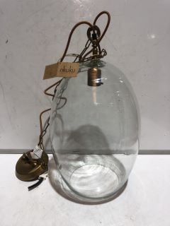 NKUKU OTORO GLASS PENDANT CLEAR GLASS LARGE 48 X 31CM (DIA) OP1402 RRP £250