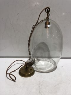 NKUKU OTORO GLASS PENDANT CLEAR GLASS OVAL LARGE 48 X 31CM OP1402 RRP £250