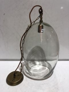 NKUKU OTORO GLASS PENDANT CLEAR GLASS OVAL LARGE 48 X 31CM OP1402 RRP £250