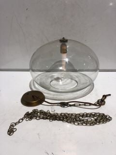 NKUKU OTORO GLASS PENDANT CLEAR GLASS LARGE ROUND 32 X 45 X 45CM (DIA) OP1502 RRP £250