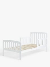 JOHN LEWIS ELEMENTARY TODDLER BED - SIZE APPROX (H) 71 X (W) 144 X (D) 76 CM IN WHITE - RRP £135 (BOX 1 OF 1)