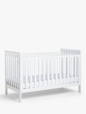 JOHN LEWIS CHARLOTTE COT BED - SIZE APPROX (L) 147 X (W) 84 CM IN WHITE - RRP £260 (BOXES 1 & 2 OF 2)