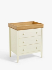 JOHN LEWIS AVERY CHANGING TOP DRESSER IN CREAM / NATURAL - SIZE APPROX (H) 93 X (W) 78.5 X (D) 52 CM - RRP £310 (BOXES 1 & 2 OF 2)