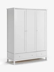 JOHN LEWIS WILTON TRIPLE WARDROBE IN WHITE - SIZE APPROX (H) 188 X (W) 142.4 X (D) 56.8 CM - RRP £549 (BOXES 1, 2 & 3 OF 3)