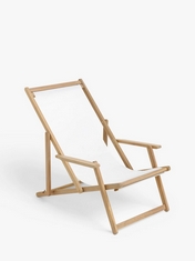 JOHN LEWIS SET OF 2 ANYDAY WOOD DECKCHAIR & SLING 1080 X 636 X 780 MM - RRP £170 (BOX 1 OF 1)