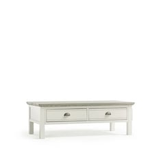 BROMPTON PAINTED ACACIA AND ASH TOP 2 DRAWER COFFEE TABLE - ITEM NO. BPT008 - RRP £370