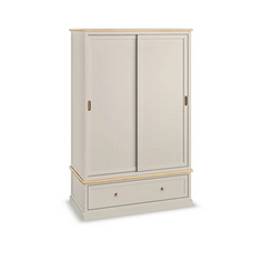 HENLEY NATURAL OAK AND STONE PAINTED HARDWOOD DOUBLE WARDROBE - ITEM NO. HNL101 - RRP £1000