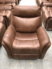 MONTE POWER RECLINER ARMCHAIR IN FAUX SUEDE PINECONE - RRP £399