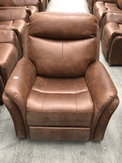 MONTE POWER RECLINER ARMCHAIR IN FAUX SUEDE PINECONE - RRP £399