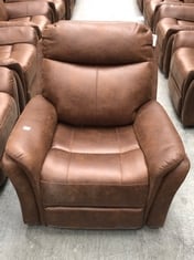 MONTE POWER RECLINER ARMCHAIR IN FAUX SUEDE PINECONE - RRP £399