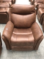 MONTE POWER RECLINER ARMCHAIR IN FAUX SUEDE PINECONE - RRP £399