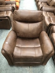 MONTE POWER RECLINER ARMCHAIR IN FAUX SUEDE PINECONE - RRP £399