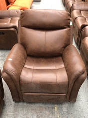 MONTE POWER RECLINER ARMCHAIR IN FAUX SUEDE PINECONE - RRP £399