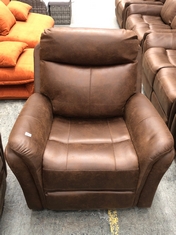 MONTE POWER RECLINER ARMCHAIR IN FAUX SUEDE PINECONE - RRP £399