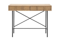 PANELLED 2 DRAWER CONSOLE TABLE - SIZE (w)1100mm x (d)350mm x (h)1100mm (KERBSIDE PALLET DELIVERY)