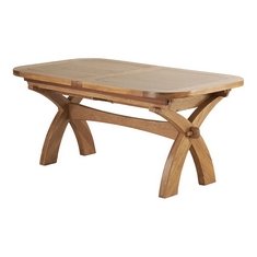 HERCULES NATURAL SOLID OAK EXTENDING DINING TABLE - RRP £1060