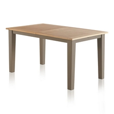 ST IVES NATURAL SOLID OAK AND GREY PAINT 6-8 SEATER DINING TABLE - RRP £680