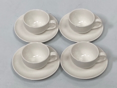 3 X LA REDOUTE SET OF 4 GINNY PORCELAIN COFFEE CUPS AND SAUCERS - ITEM NO. GNV428