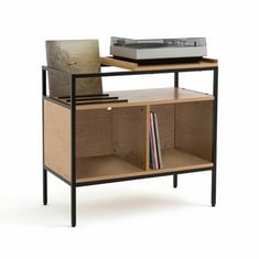 LA REDOUTE VOLGA 187CM OAK & METAL RECORD PLAYER UNIT - ITEM NO. GKL132 - RRP £425