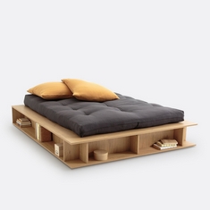 LA REDOUTE DOUBLE BED - LIGHT NATURAL (KERBSIDE PALLET DELIVERY)