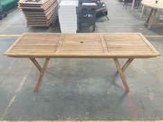 FOLDING LONG WOODEN GARDEN DINING TABLE