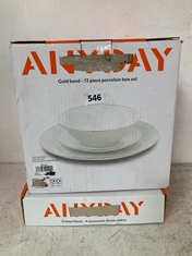 ANYDAY GOLD BRAND 12 PIECE PORCELAINE PLATES TO INCLUDE COLOUR BLOCK PLATES (COLLECTION ONLY)