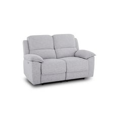 LIGHT GREY FABRIC POWER RECLINER 2 SEATER SOFA