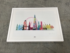 JOHN LEWIS LONDON SKYLINE MEDIUM FRAMED ART BY IIONA DREW