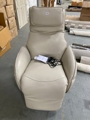 JOHN LEWIS REPOSE ZERO GRAVITY POWER RECLINER LEATHER CHAIR IN STONE RRP- £1,399