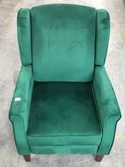 BOTTLE GREEN FABRIC ARMCHAIR