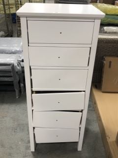 JOHN LEWIS WILTON 6 DRAWER TALLBOY CHEST IN WHITE - RRP £ 249