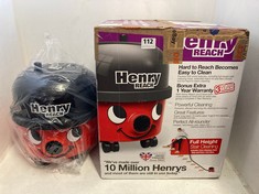 HENRY REACH CORDED CYLINDER VACUUM IN BLACK AND RED - RRP £180