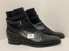 HERMES MEN'S LEATHER BOOTS - BLACK SIZE 44