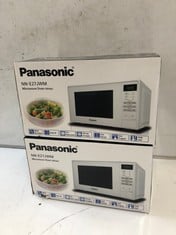 2 X PANASONIC WHITE MICROWAVE OVENS - MODEL NO.: NN-E27JWM