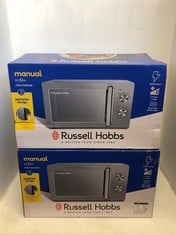 2 X RUSSELL HOBBS 20L MANUAL MICROWAVE - STAINLESS STEEL - MODEL NO.: RHMM827SS