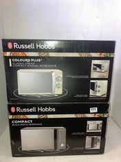 RUSSELL HOBBS 17L CREAM MICROWAVE - MODEL NO.: RHMM701C-N TO INCLUDE RUSSELL HOBBS 20L BLACK MICROWAVE - MODEL NO.: RHMM2076B