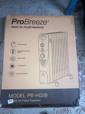 PRO BREEZE 2500W OIL FILLED RADIATOR - MODEL NO.: PB-H02B