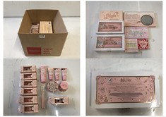 BOX OF ASSORTED BEAUTY PRODUCTS TO INCLUDE PLOUISE BLUSH - POWDER BLUSH PALETTE