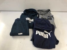 4 X PUMA ASSORTED CLOTHING TO INCLUDE PUMA HOODIE - DARK BLUE SIZE S