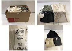 BOX OF ASSORTED ADULTS CLOTHING TO INCLUDE ZARA MEN'S SHIRT - IVORY SIZE L