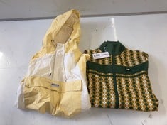 NICCE MEN'S JACKET - LIGHT YELLOW/WHITE SIZE XL TO INCLUDE SERGIO TACCHINI DIEDI TRACK TOP - DARK IVY/GOLDEN SPICE SIZE S